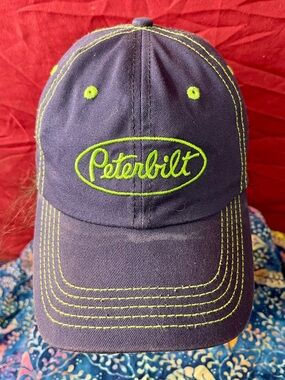 Peterbilt Retro Snapback Baseball Cap Navy & Green Logo Hat